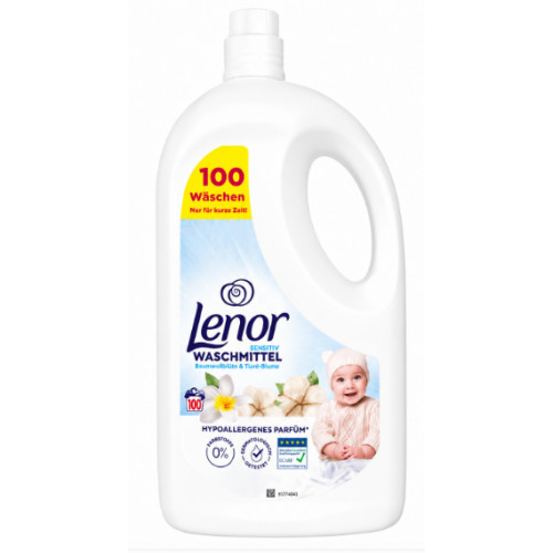 Гель для прання Lenor Sensitiv Baumwollblüte & Tiaré-Blume, 100 прань, 4,5 л